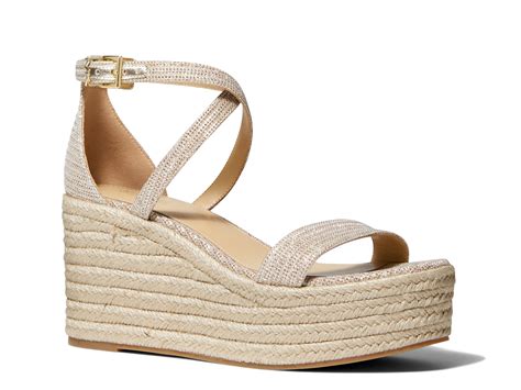 michael michael kors jodi leather espadrille wedge|Michael Kors suede wedge sandals.